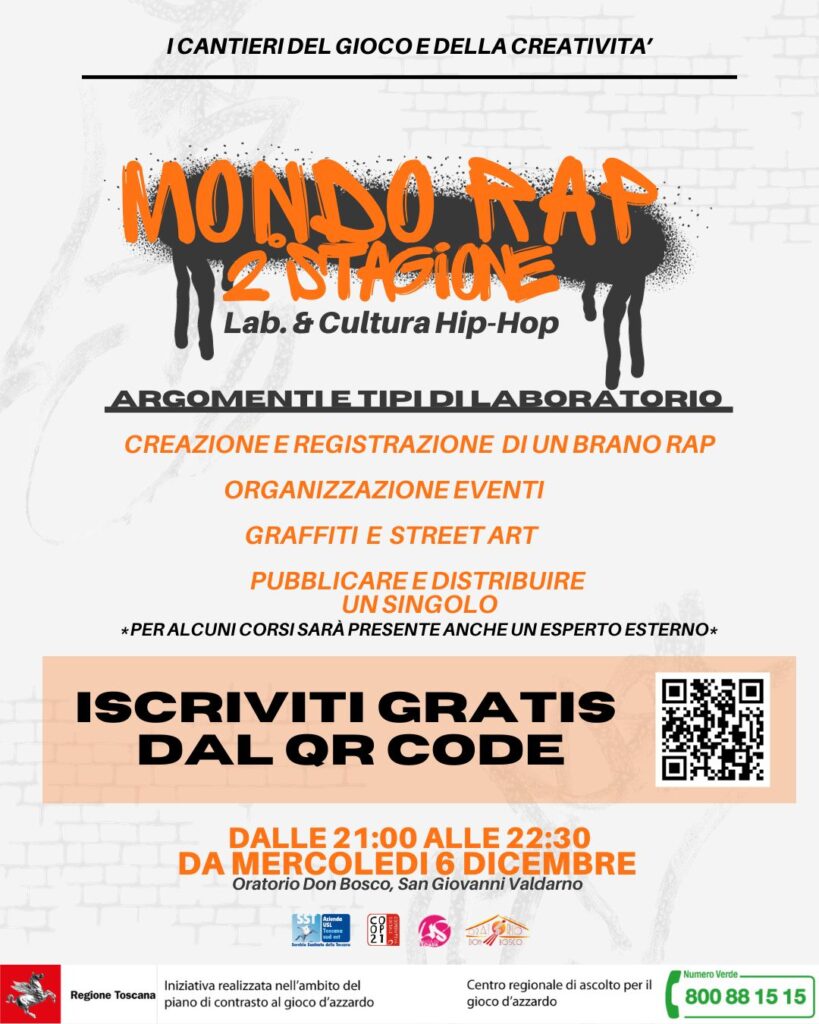 MONDO RAP. Lab & Cultura Hip Hop a San Giovanni Valdarno
